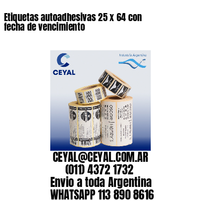 Etiquetas autoadhesivas 25 x 64 con fecha de vencimiento