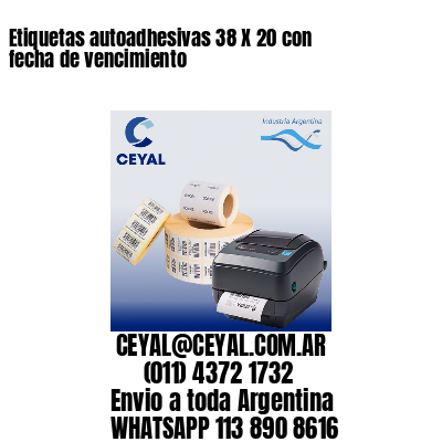 Etiquetas autoadhesivas 38 X 20 con fecha de vencimiento