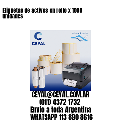 Etiquetas de activos en rollo x 1000 unidades