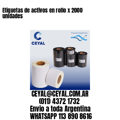 Etiquetas de activos en rollo x 2000 unidades