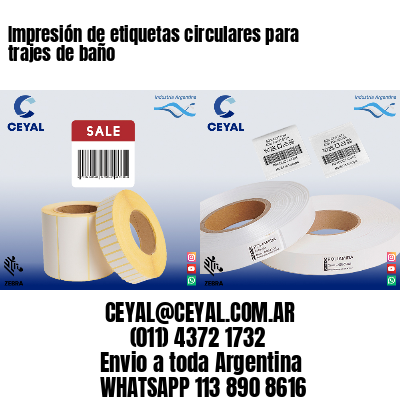 Impresión de etiquetas circulares para trajes de baño