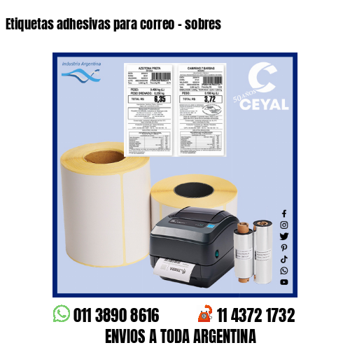 Etiquetas adhesivas para correo - sobres