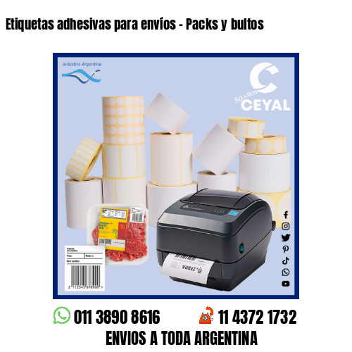 Etiquetas adhesivas para envíos - Packs y bultos