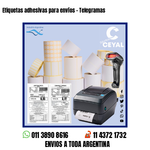 Etiquetas adhesivas para envíos – Telegramas