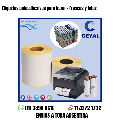 Etiquetas autoadhesivas para bazar – Frascos y latas