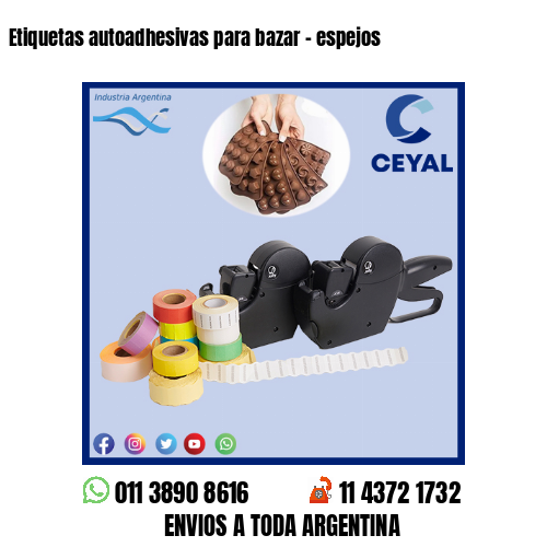 Etiquetas autoadhesivas para bazar - espejos