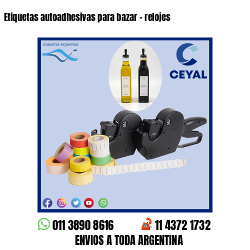 Etiquetas autoadhesivas para bazar - relojes