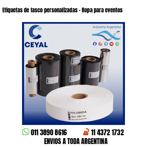 Etiquetas de fasco personalizadas – Ropa para eventos