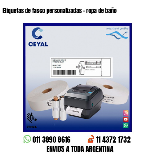 Etiquetas de fasco personalizadas - ropa de baño