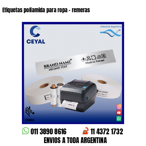 Etiquetas poliamida para ropa - remeras