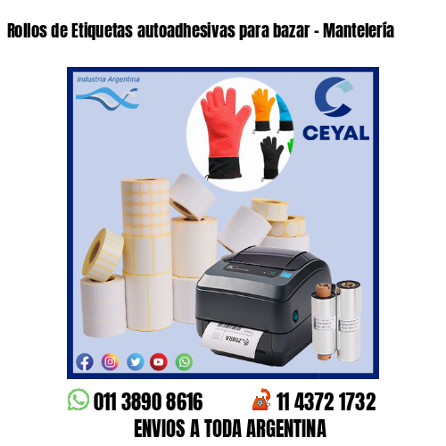 Rollos de Etiquetas autoadhesivas para bazar - Mantelería