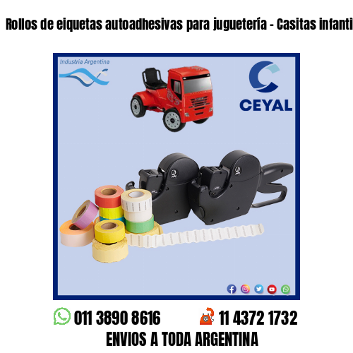 Rollos de eiquetas autoadhesivas para juguetería - Casitas infantiles