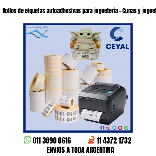 Rollos de eiquetas autoadhesivas para juguetería - Cunas y juguetes para bebés