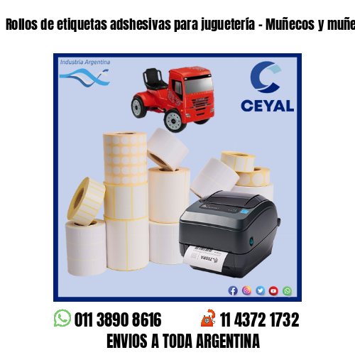 Rollos de etiquetas adshesivas para juguetería - Muñecos y muñecas