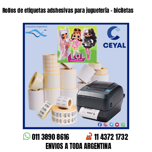 Rollos de etiquetas adshesivas para juguetería – biciletas