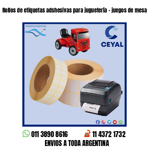 Rollos de etiquetas adshesivas para juguetería – juegos de mesa