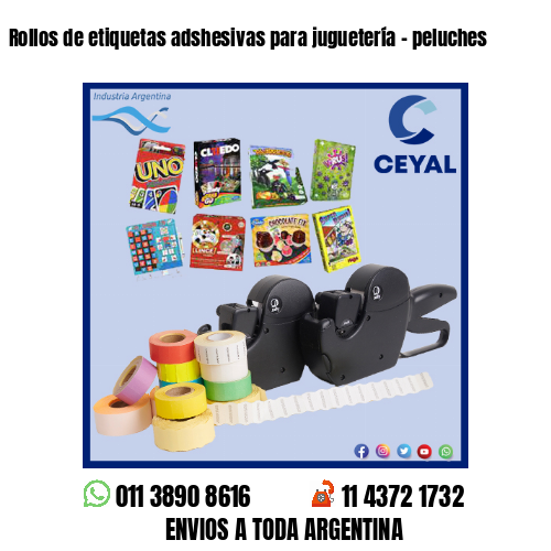 Rollos de etiquetas adshesivas para juguetería – peluches