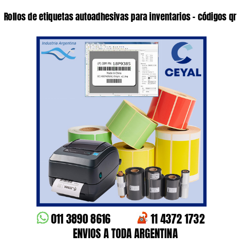 Rollos de etiquetas autoadhesivas para inventarios – códigos qr