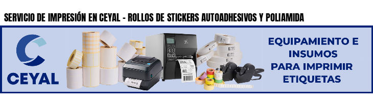 SERVICIO DE IMPRESIÓN EN CEYAL - ROLLOS DE STICKERS AUTOADHESIVOS Y POLIAMIDA