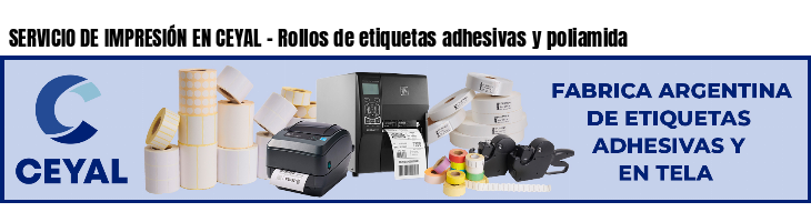 SERVICIO DE IMPRESIÓN EN CEYAL - Rollos de etiquetas adhesivas y poliamida