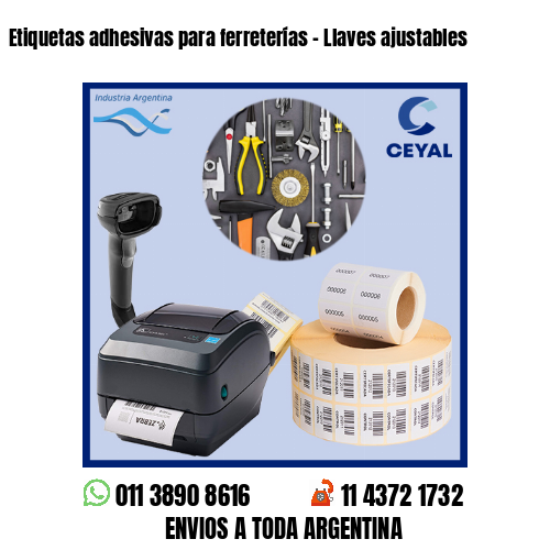 Etiquetas adhesivas para ferreterías – Llaves ajustables