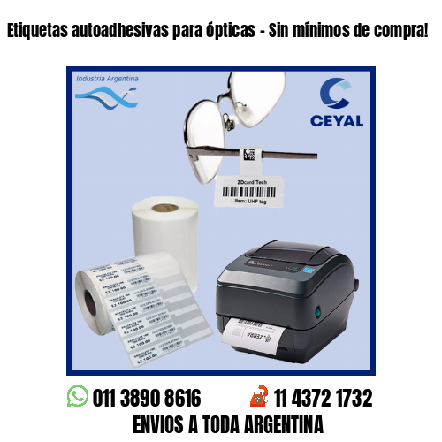 Etiquetas autoadhesivas para ópticas – Sin mínimos de compra!