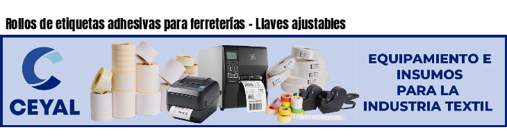 Rollos de etiquetas adhesivas para ferreterías - Llaves ajustables