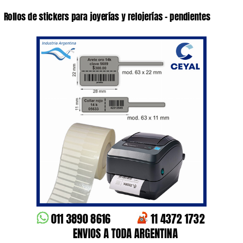 Rollos de stickers para joyerías y relojerías – pendientes