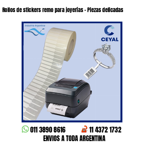 Rollos de stickers remo para joyerías – Piezas delicadas