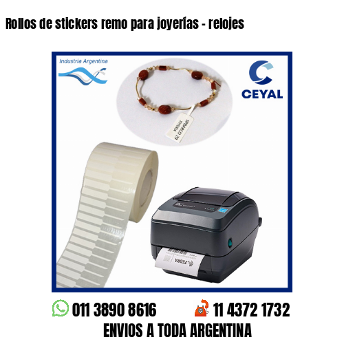 Rollos de stickers remo para joyerías – relojes