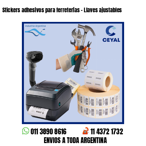 Stickers adhesivos para ferreterías – Llaves ajustables