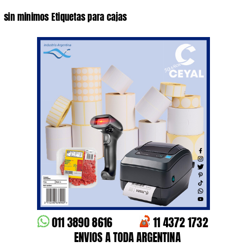 sin minimos Etiquetas para cajas