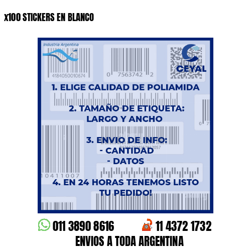 x100 STICKERS EN BLANCO