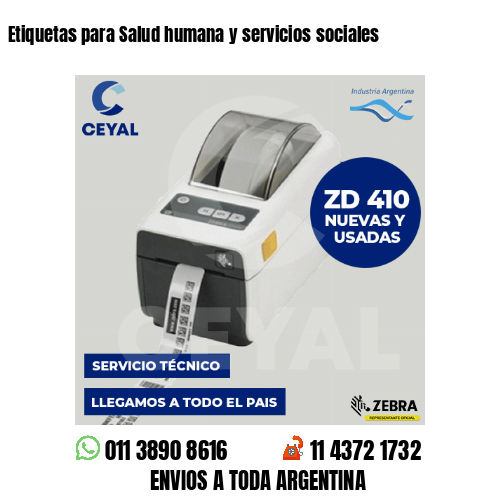 Etiquetas para Salud humana y servicios sociales