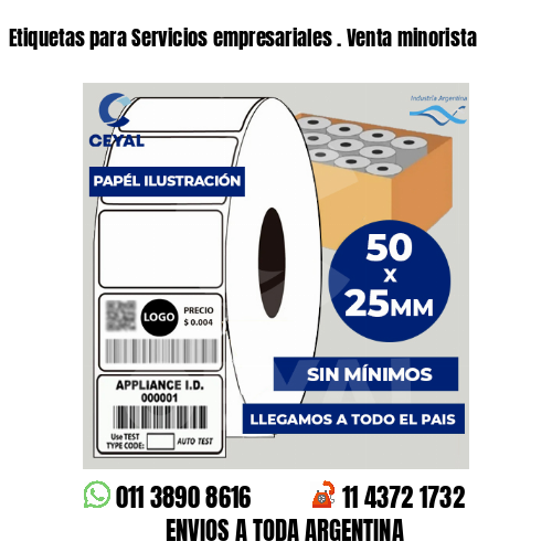 Etiquetas para Servicios empresariales . Venta minorista