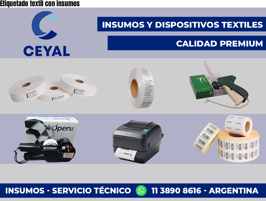 Etiquetado textil con insumos