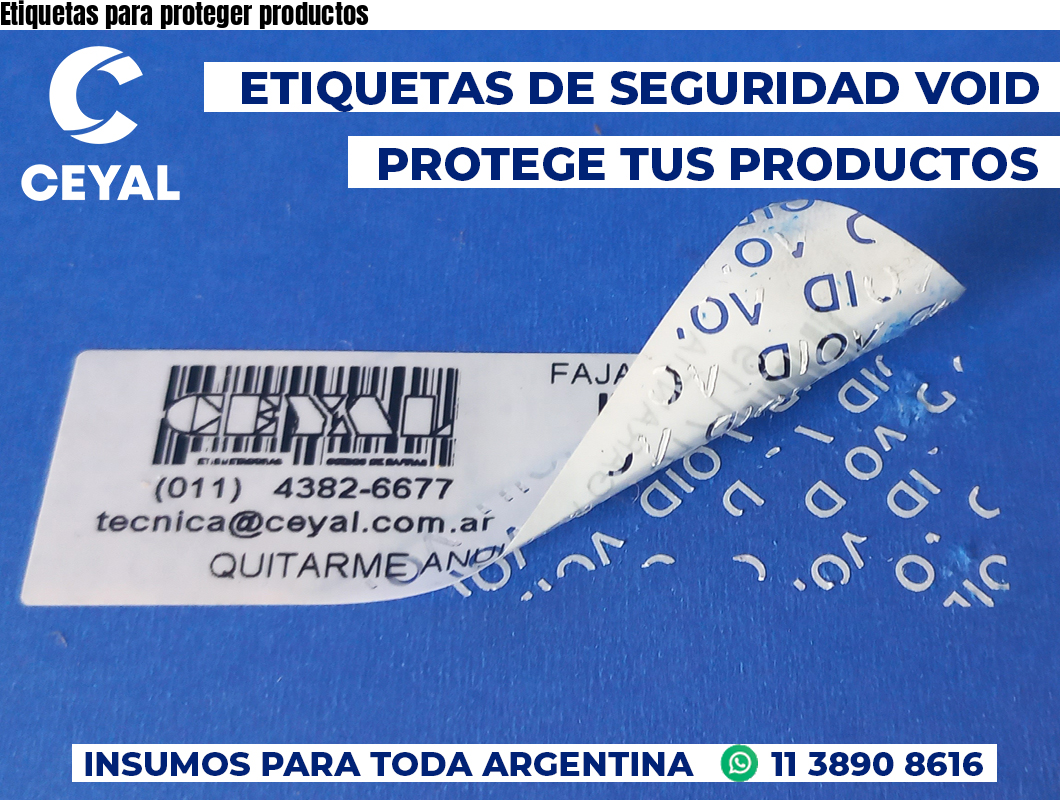 Etiquetas para proteger productos