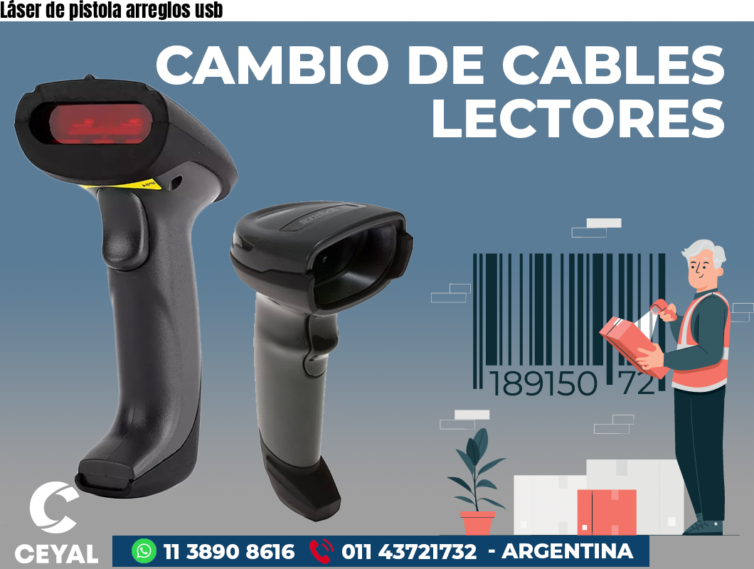 Láser de pistola arreglos usb