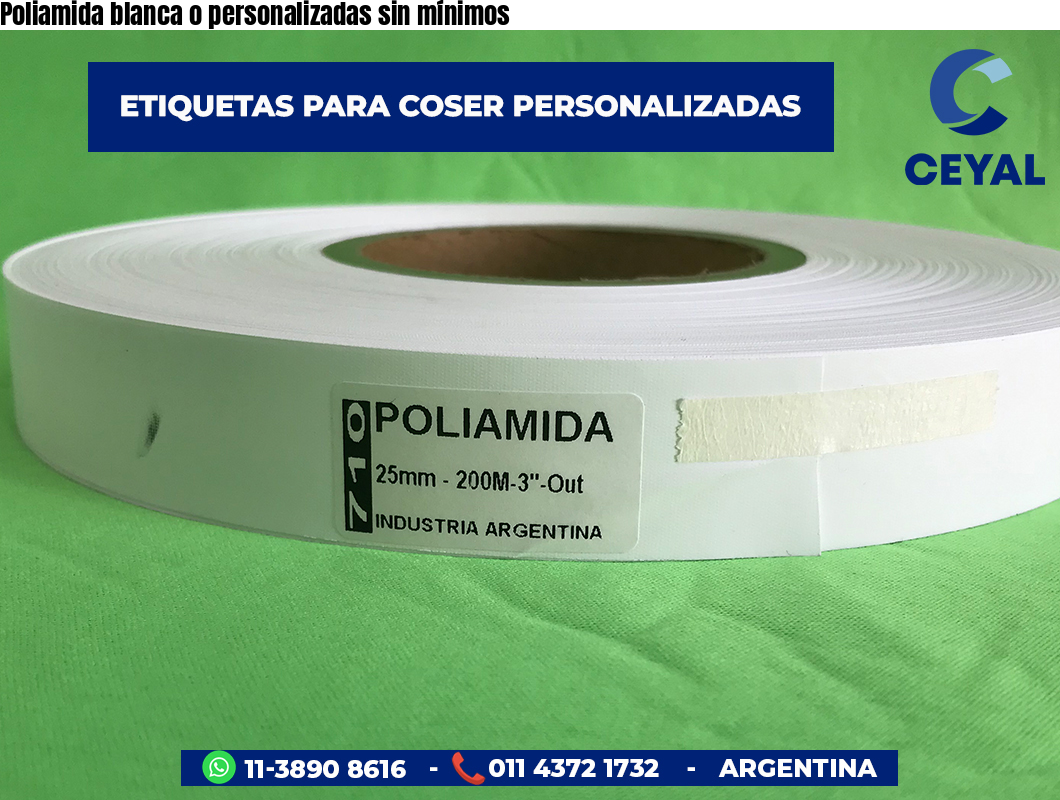 Poliamida blanca o personalizadas sin mínimos