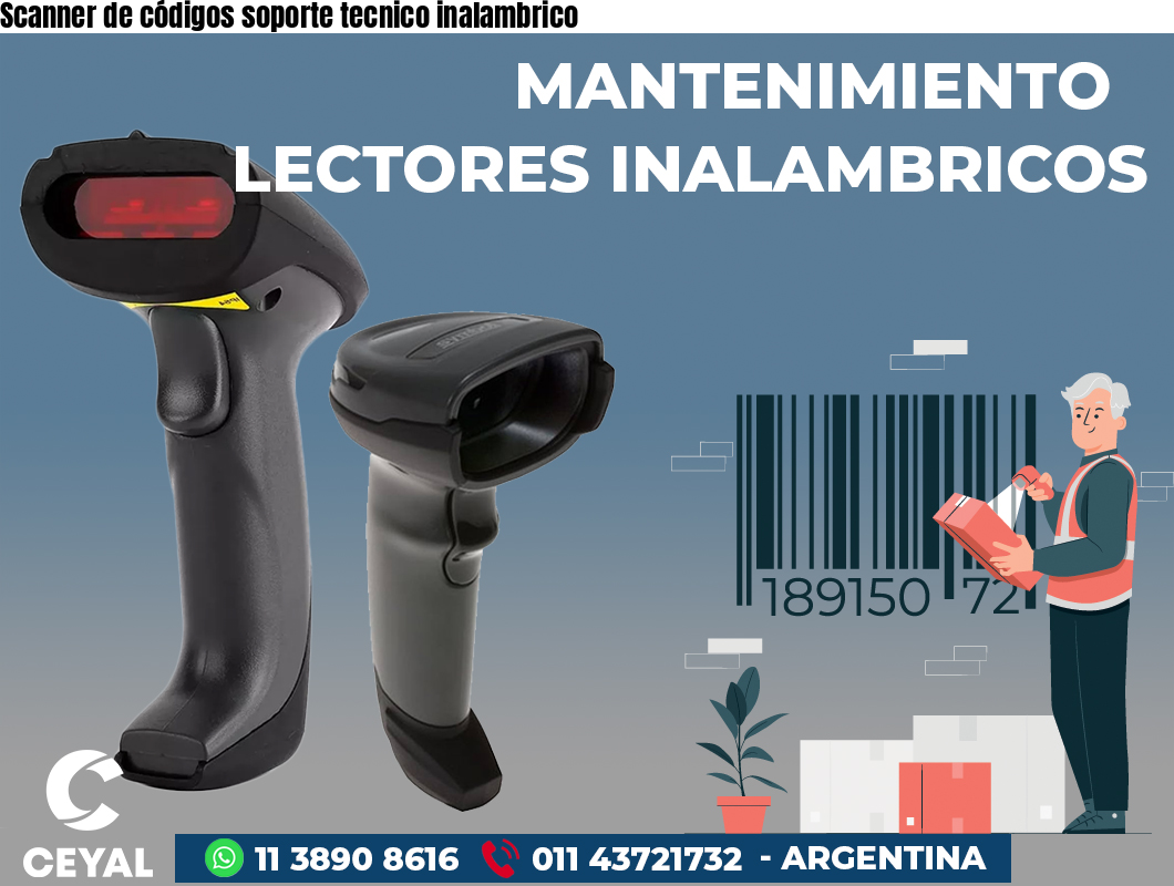 Scanner de códigos soporte tecnico inalambrico