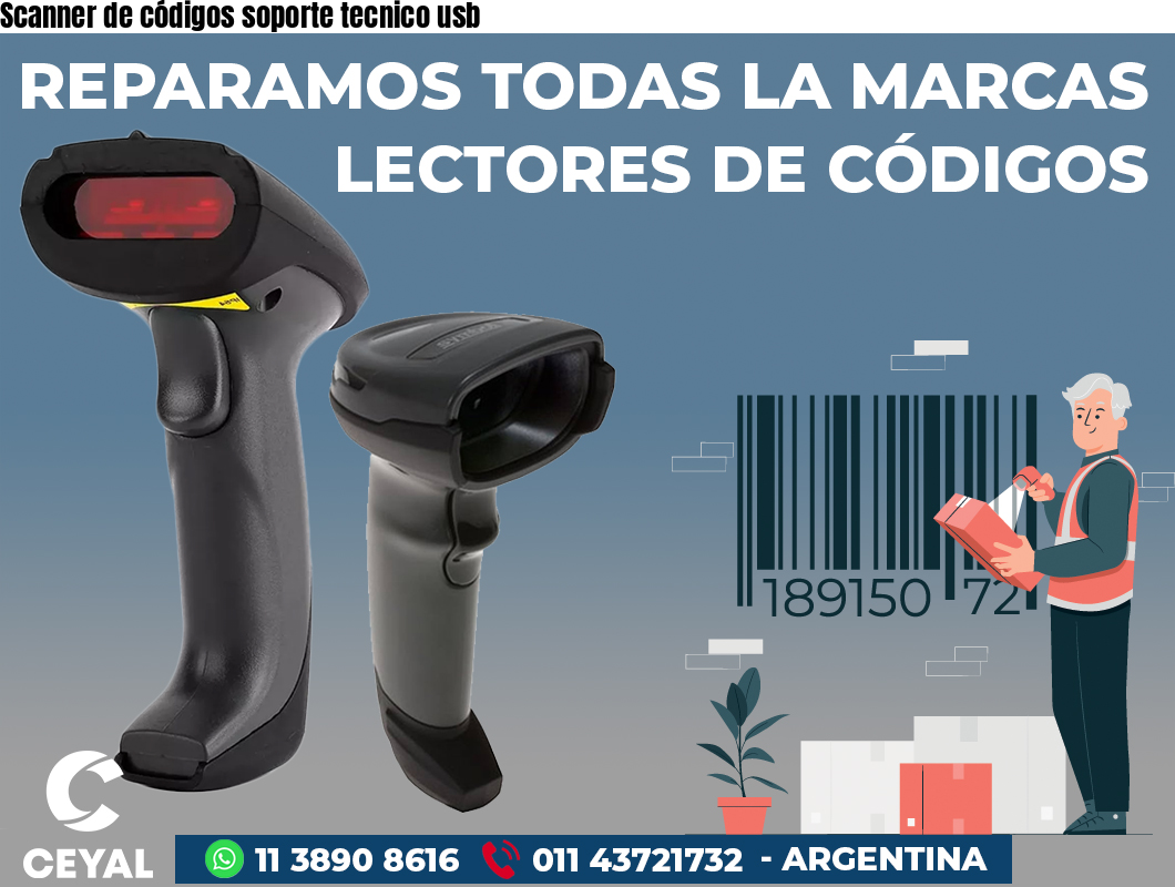 Scanner de códigos soporte tecnico usb