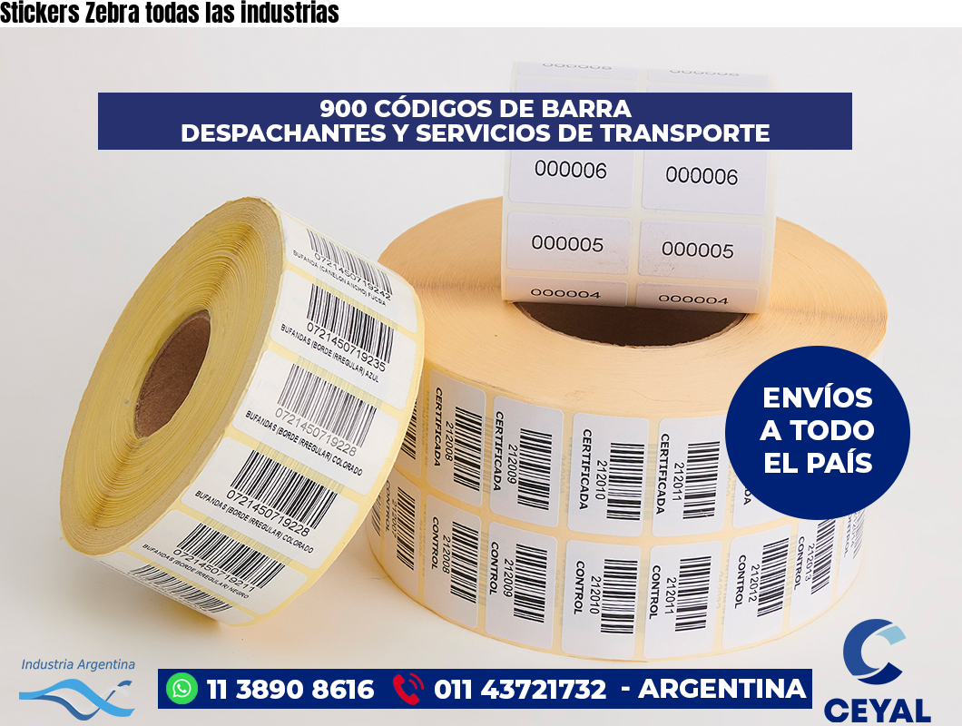 Stickers Zebra todas las industrias