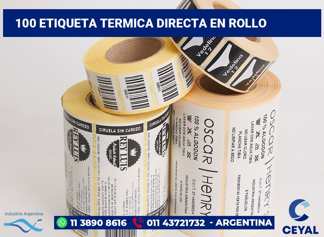 100 Etiqueta termica directa en rollo