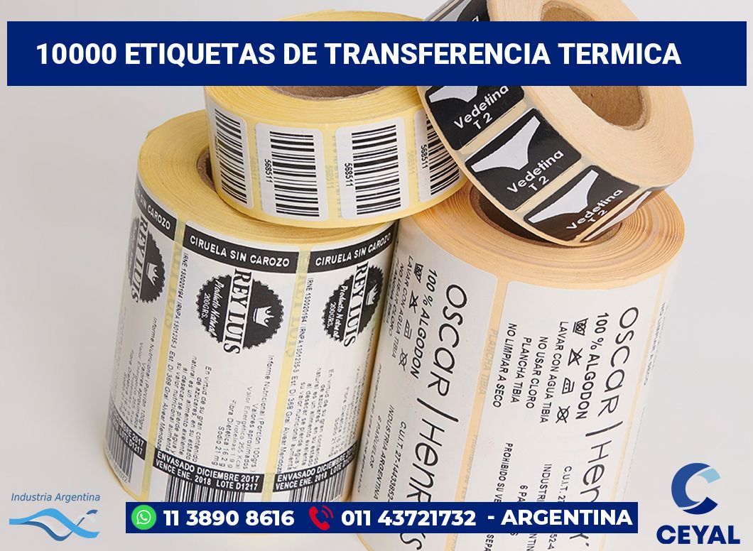 10000 Etiquetas de transferencia termica