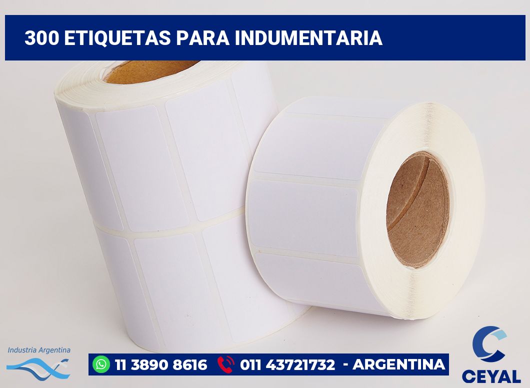 300 Etiquetas para indumentaria