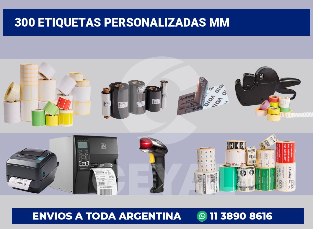 300 Etiquetas personalizadas mm