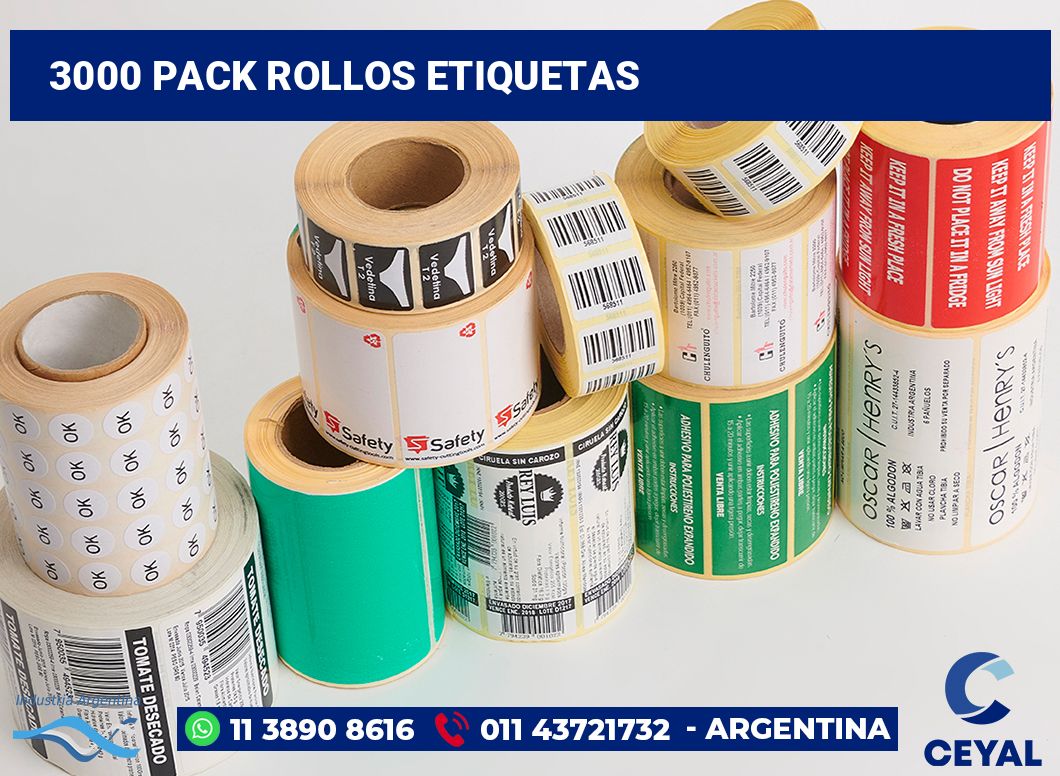 3000 Pack rollos etiquetas