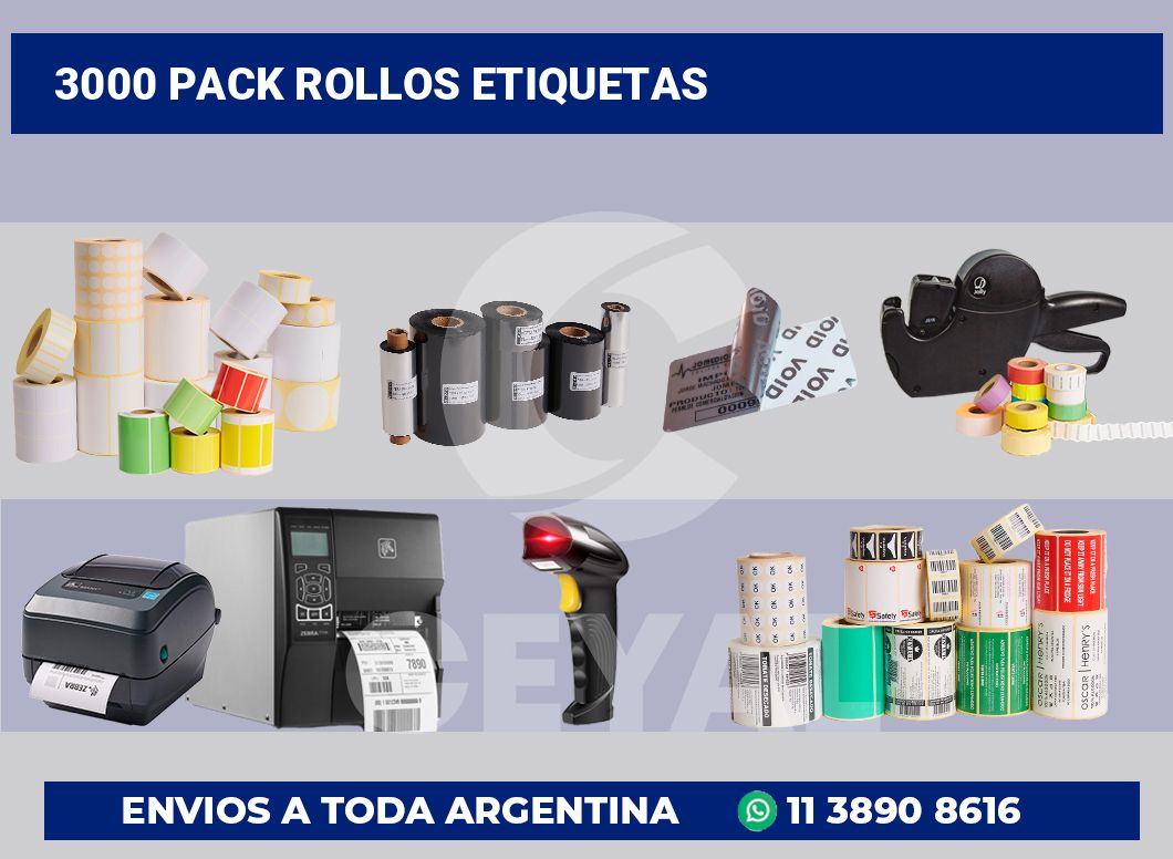 3000 Pack rollos etiquetas