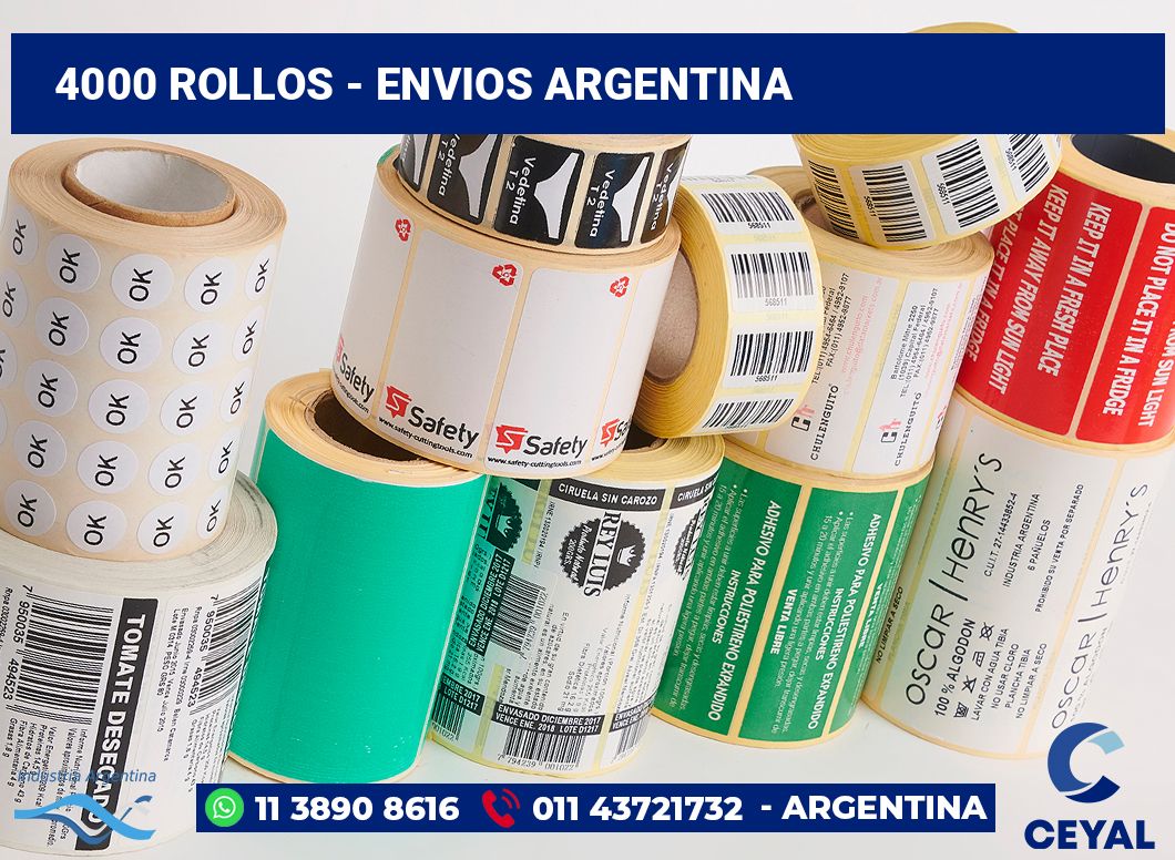 4000 Rollos - envios argentina