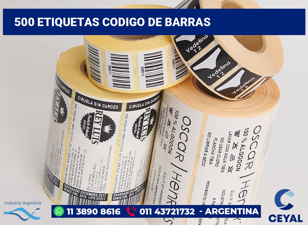 500 Etiquetas codigo de barras